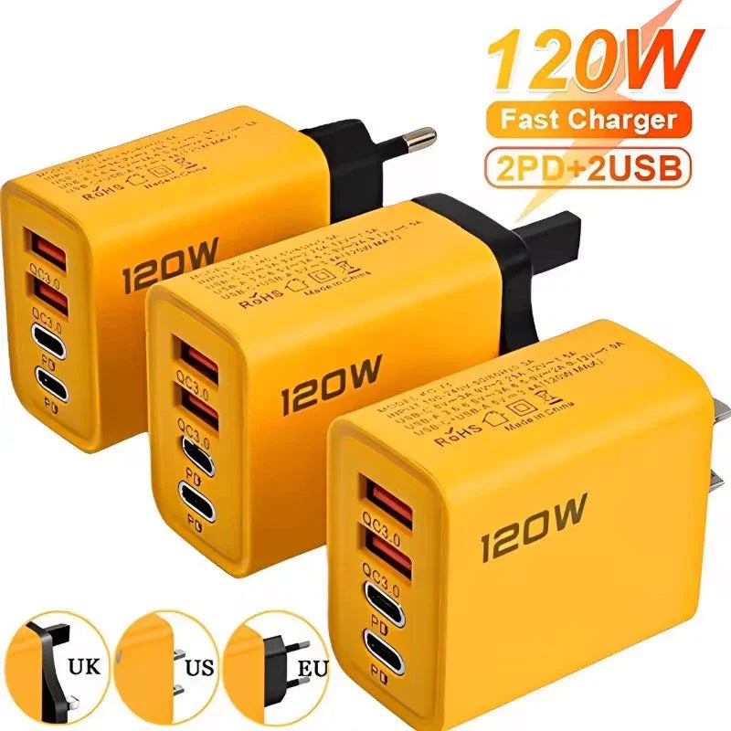 4-Port USB-C Fast Charger — Quick Charge 3.0 Adapter