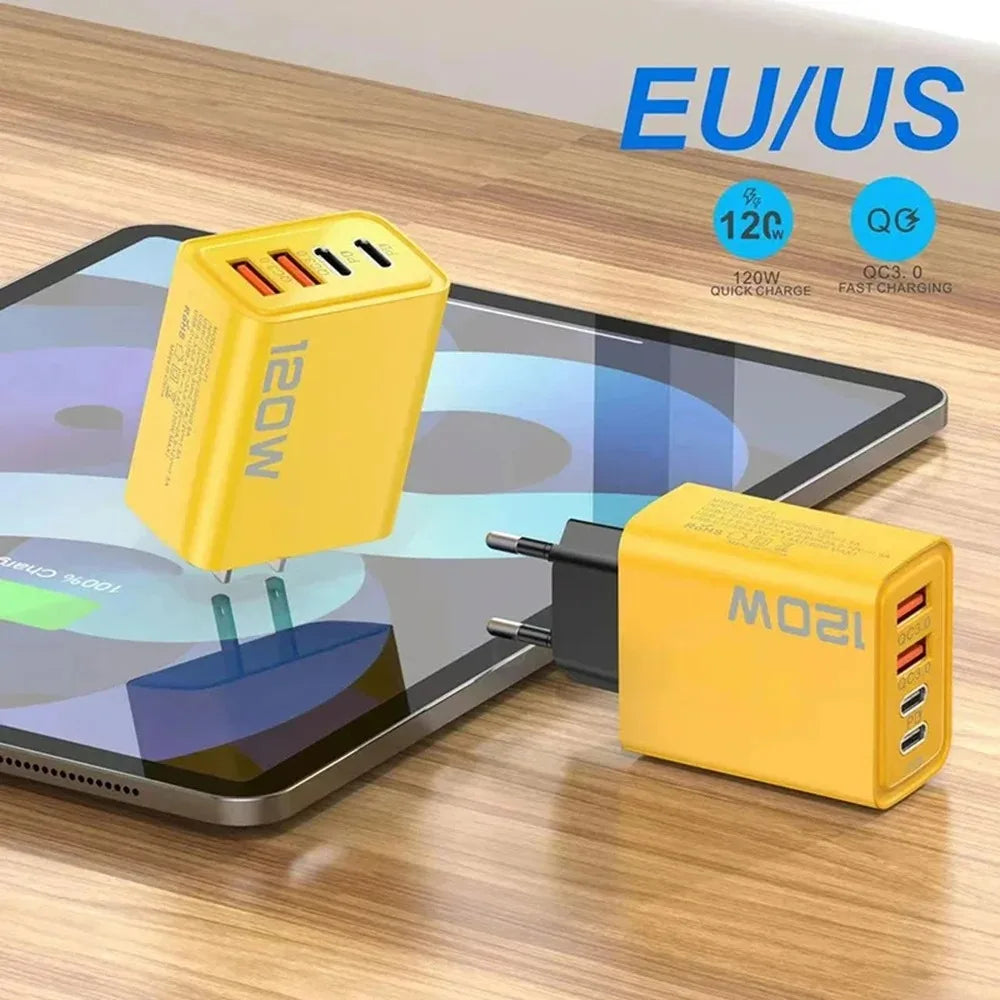4-Port USB-C Fast Charger — Quick Charge 3.0 Adapter