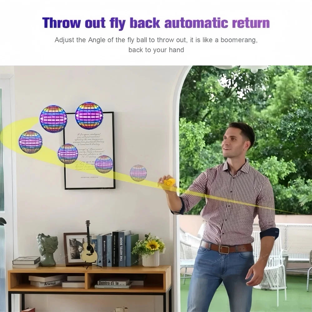 LED Flying Spinner Ball — Hand-Controlled Hover Toy