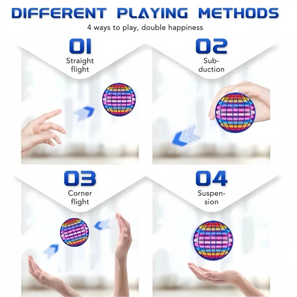 LED Flying Spinner Ball — Hand-Controlled Hover Toy
