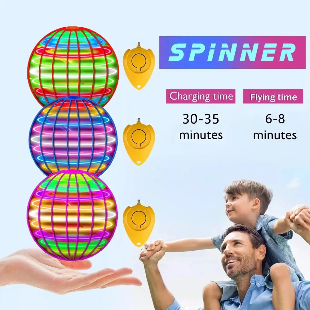 LED Flying Spinner Ball — Hand-Controlled Hover Toy