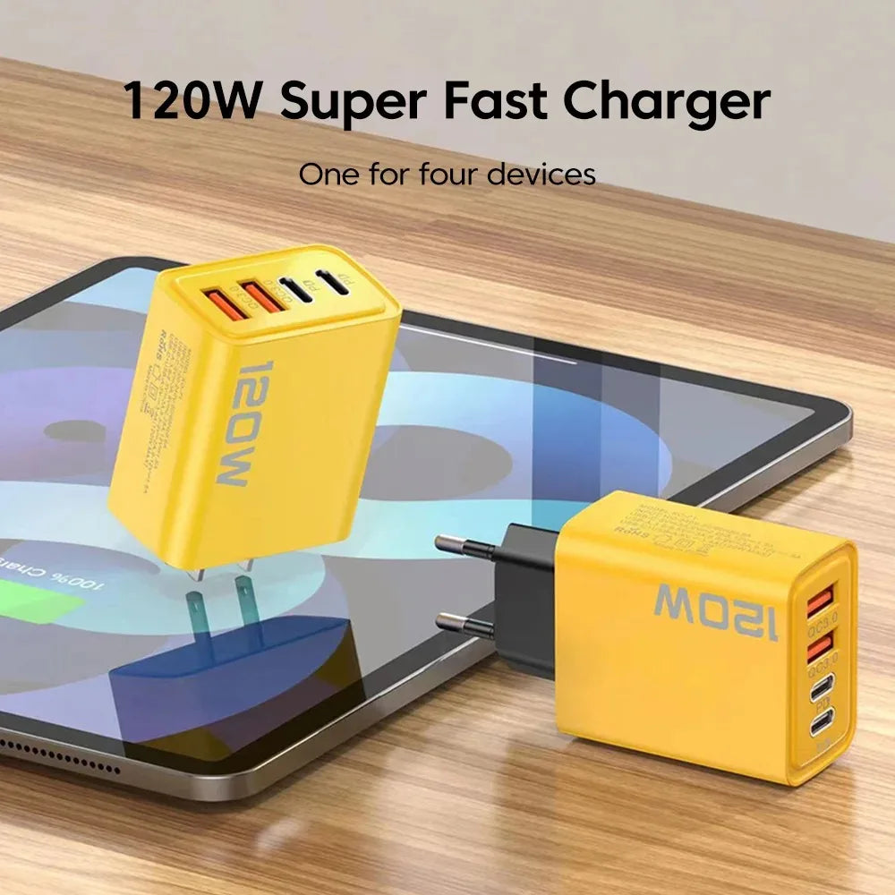 4-Port USB-C Fast Charger — Quick Charge 3.0 Adapter